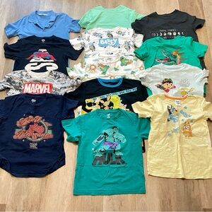 Disney Kids Short Sleeve Graphic Tees - Green, Blue, Black, Yellow